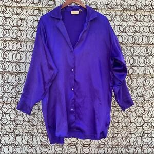 Vintage Victoria's Secret Gold Label purple slinky sleep shirt M/L